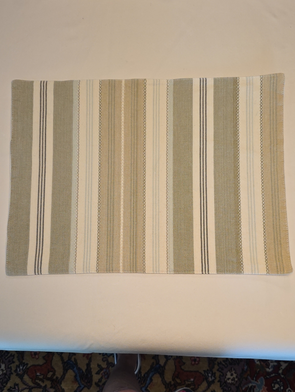 Sonoma Striped Placemat in Beige, Cream, Green